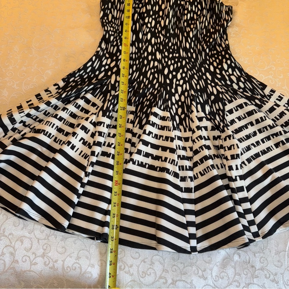 Eliza J Polka Dot And Striped Fit And Flare Dress - Picture 13 of 15